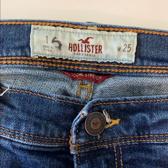 Hollister Skinny Jeans Size 1 Dark Distressed - Picture 3 of 8